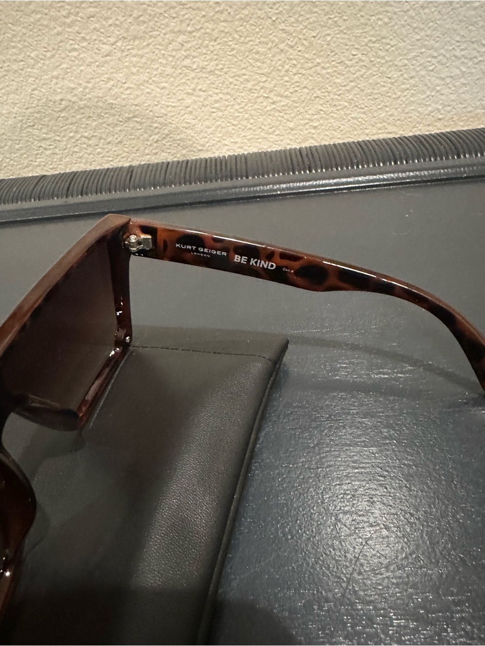 Kurt Geiger Tortoiseshell Rectangular Shield Sunglasses - Brown - Picture 2 of 3